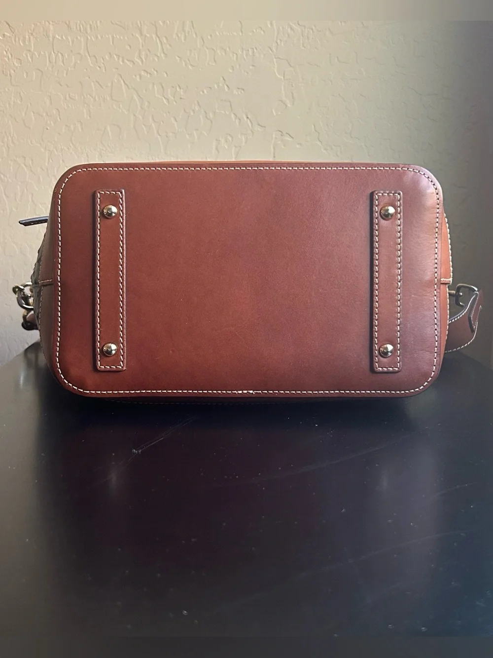 Large Dooney & Bourke Hobo Bag in Black Ostrich Leather